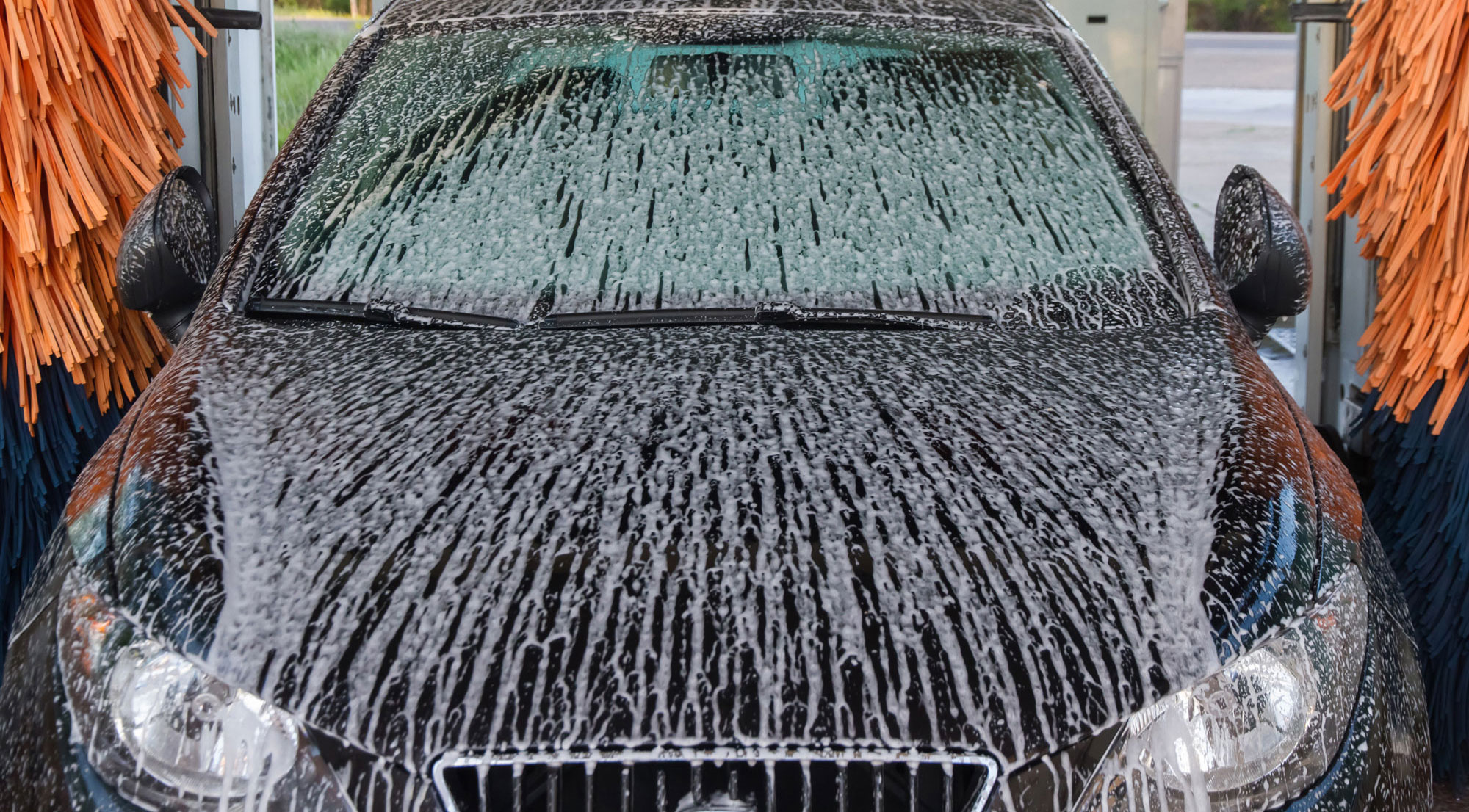 car going through car wash